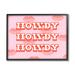 Stupell Industries Howdy Pink Southern Glam Lips Framed On Wood by Ziwei Li Graphic Art Wood in Brown/Pink | 14 H x 11 W x 1.5 D in | Wayfair