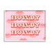 Stupell Industries Howdy Pink Southern Glam Lips Framed On Wood by Ziwei Li Graphic Art Wood in Brown/Pink | 14 H x 11 W x 1.5 D in | Wayfair