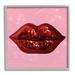 Stupell Industries Bold Pink & Red Lips Disco Pattern On Wood by Lil' Rue Graphic Art Wood in Brown/Pink | 17 H x 17 W x 1.5 D in | Wayfair