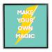 Stupell Industries Make Your Own Magic Lightning Bolt On by Ashley Singleton Graphic Art in Brown/Green/Yellow | 12 H x 12 W x 1.5 D in | Wayfair