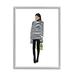 Stupell Industries Trendy Stripes Fashion Girl On Wood by Amelia Noyes Graphic Art Wood in Black/Brown/White | 16 H x 20 W x 1.5 D in | Wayfair