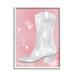 Stupell Industries Pink Disco Pattern Cowboy Boot Framed On Wood by Lil' Rue Graphic Art Wood in Brown/Pink/White | 24 H x 30 W x 1.5 D in | Wayfair