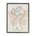 Stupell Industries Woman & Butterfly Line Doodle Framed On Wood by Lil' Rue Graphic Art Wood in Brown | 14 H x 11 W x 1.5 D in | Wayfair