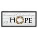 Stupell Industries Joy Hope & Peace Christmas Wreath Framed On by Sally Swatland Graphic Art in Black/Brown/White | 10 H x 24 W x 1.5 D in | Wayfair