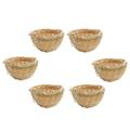 6pcs Bamboo Canary Nest Pan Bird Breeding Cage Small Parrot Rest Cave