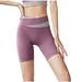 Yoga Short Leggings for Women Crossover High Waist Gym People Workout Compression Shorts Jogging Bikers Trackshorts (XX-Large Purple)