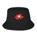 ZICANCN Bucket Hat Unisex for Men Women Switzerland Flag Fashion Fishing Hat Cute Fisherman Cap Black