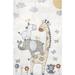 White 96 x 60 x 0.08 in Area Rug - Zoomie Kids Cass Safari Kids Machine Washable Area Rug Polyester | 96 H x 60 W x 0.08 D in | Wayfair