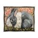 Stupell Industries Wild Rabbit Pink Blooming Meadow - Painting Canvas in Gray/Pink/White | 17 H x 21 W x 1.7 D in | Wayfair au-328_ffl_16x20