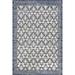 Blue/White 72 x 48 x 0.25 in Living Room Area Rug - Blue/White 72 x 48 x 0.25 in Area Rug - Bungalow Rose Chaya Geometric Machine Washable Indoor/Outdoor Area Rug for Living Room Patio Deck Front Porch Kitchen, Blue/Beige | Wayfair