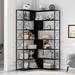 17 Stories Gupton 6-Tier L-Shaped Metal Frame Corner Bookcase, Office Bookshelf, Industrial Style Shelf in Black | Wayfair