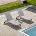 Latitude Run® Edmar Outdoor Metal Chaise Lounge w/ Table Metal in Gray | 40.16 H x 23.86 W x 60.51 D in | Wayfair EF25A028F40646EDB39D8B81999EFB9D