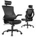 Inbox Zero Bozarth Ergonomic Polyester Task Chair w/ Headrest Upholstered in Brown | 51.6 H x 23.62 W x 22.83 D in | Wayfair