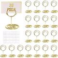 20 pcs Mini Table Number Holders Cute Place Card Holder for Weddings Table Number Stands Picture Holders for Centerpieces Table Card Holders Small Wire Photo Holders Menu Clips (Gold)