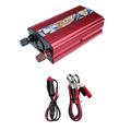 WQJNWEQ Pure Sine Wave 300W Power inverter DC 12V to AC 110V Car Plug inverter Adapter Power Converter with 2A USB Charging Ports & 2 Battery Clamps Red Outdoor Sales