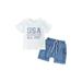 SUNSIOM 4th of July Baby Boy Outfit Toddler Boy Fourth of July Summer Clothes Short Sleeve T-Shirt Casual USA Shorts Set