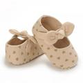 Baby Girls Mary Jane Flats with Bowknot Soft Sole Cotton Princess Wedding Dress Shoes with Heart Print Prewalkers Crib Shoes for 0-18M