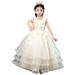 Flower Girls Pageant Dresses for Wedding Pearl Mesh Puffy Dress Kids First Communion Prom Ball Gown