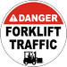 Vinyl Stickers - Bundle - Safety and Warning & Warehouse Signs Stickers - Danger Forklift Traffic Floor Sign V8 - 10 Pack (10 x 7 )