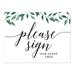 Koyal Wholesale Wedding Party Signs Natural Greenery Please Sign our Guest Tree Table Sign 1-Pack