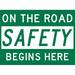 Vinyl Stickers - Bundle - Safety and Warning & Warehouse Signs Stickers - On The Road Safety Begins Here Sign - 6 Pack (18 x 24 )