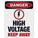 High Voltage Keep Away Sign OSHA Danger Sign (SI-3800) 24x30 Reflective Aluminum EGP