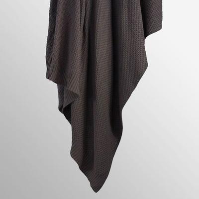 Cotton Knit Throw 50 x 60, 50 x 60, Charcoal