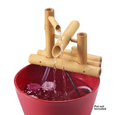 Lifegard Aquatics Bamboo Rocking Fountain and Quiet One 100 Pump, 8" L X 8" W X 3" H