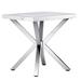 Everly Quinn Courtany 23.22" tall End Table Wood/Stainless Steel in Gray/White | 23.22 H x 21.65 W x 21.65 D in | Wayfair