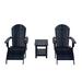 Wade Logan® Aylesha Folding Adirondack Chair w/ Ottoman & Table Plastic/Resin in Blue | 37.8 H x 32.2 W x 37.2 D in | Wayfair