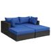 Poundex 72" Wide Wicker Loveseat w/ Cushions Wicker/Rattan in Gray/Black | 30 H x 72 W x 66 D in | Outdoor Furniture | Wayfair 767