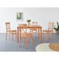 Essgruppe HOME AFFAIRE "Jena" Sitzmöbel-Sets Gr. B/H/T: 120 cm x 76 cm x 80 cm, beige (natur, natur, natur) Essgruppen