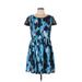 Kensie Cocktail Dress - A-Line Scoop Neck Short sleeves: Blue Dresses - Women's Size 12