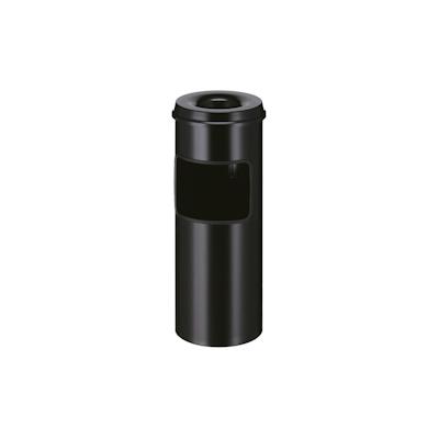 PROREGAL Runder Kombiascher mit feuerlöschendem Oberteil | 30 Liter, HxØ 64,2x24,3cm | Schwarz, Kopfteil Schwarz Image