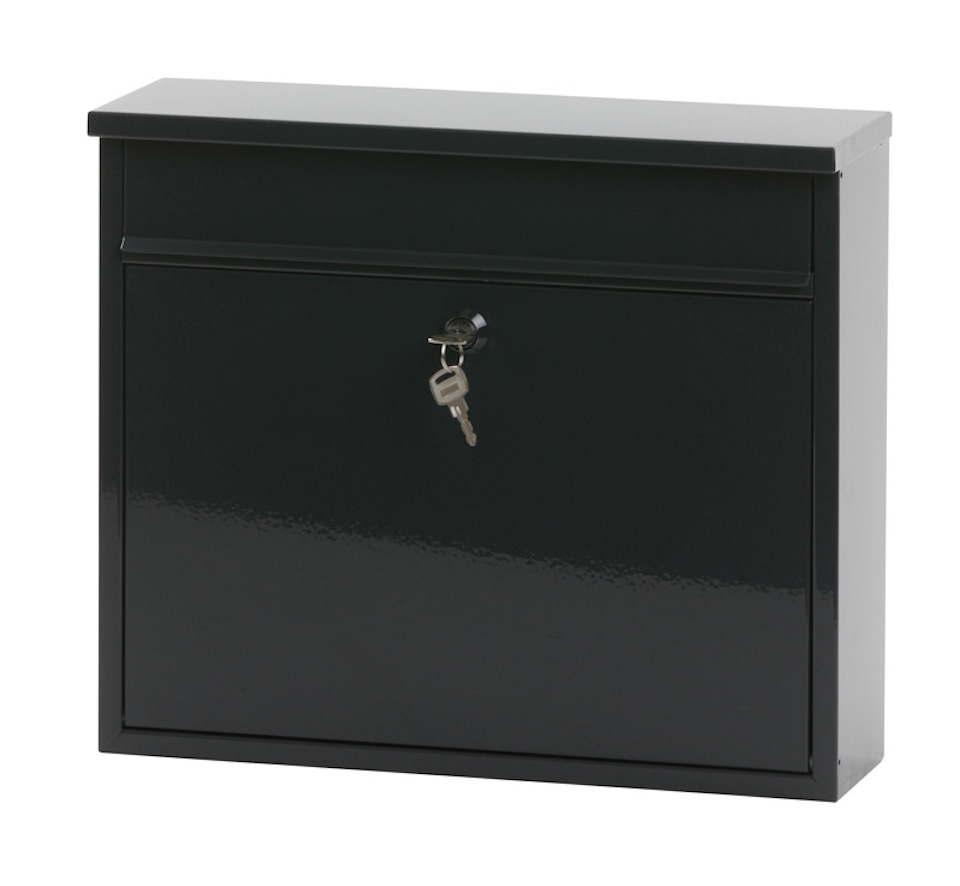 PROREGAL Wandbriefkasten Granadan aus Stahl mit Einwurfsklappe | HxBxT 31,5x36x11cm | Einwurföffnung 32x4cm | Anthrazit Image