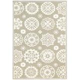 Piazza Medallion Beige Rectangle Area Rug 4' x 6'
