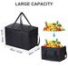 2Pcs Insulated Reusable Grocery Bag Food Delivery Bag with Zipper 22.8"x13"x15" - Black