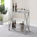 Convenience Concepts Oxford Chrome Glass Bar Cart with Shelf