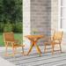 Anself 3 Piece Patio Dining Set Acacia Wood Garden Table and 4 Chairs Outdoor Dining Set for Garden Lawn Balcony Backyard Courtyard Lawn