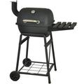 FOCUSSEXY Outdoor Stainless BBQ Grill Charcoal Pit Patio Backyard Meat Cooker Smoker Gauge