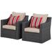 2 Piece Patio Conversation Furniture Set - 2 Wicker Single Chair Outdoor Sofa with Washable Cushions for Backyard Balcony Deck Gardenä¸¨Red