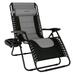 TOMSHOO Patio Zero Gravity Chair Outdoor Lounge Chair Adjustable Recline Chair for Lawn Backyard Camping Gray