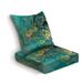 Outdoor Deep Seat Cushion Set Marble abstract acrylic Nature blue marbling artwork Back Seat Lounge Chair Conversation Cushion for Patio Furniture Replacement Seating Cushion