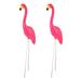 2pcs Flamingo Garden Stake Flamingo Sculpture Statue Lawn Stake Decor (Pink)