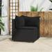 Gecheer Patio Corner Sofa with Cushions Black Poly Rattan