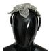 Dolce Gabbana Black Crystal Beaded Sequined Large Flower Diadem Headband