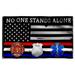 Cayyon Firefighter EMT Police Flag No One Stands Alone First Responder Grommet Flag 3x5Feet Banner with 2 Brass Grommets