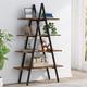 4-Tier Bookshelf Bookcase 4 Shelves Industrial Ladder Shelf Brown and White Brown Industrial Rustic