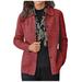 YFPWM Women s Floral Print Outerwear Jacket Y2k Jackets Casual Loose Outerwear Fashion Pockets Long Sleeve Solid Coat Cardigan Blouse Red M