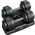 GIKPAL 110(55lb*2) 5 in 1 Adjustable Dumbbell 55LB set of 2 Adjustable Free Weights Plates 1 Sec Fast Change Weights with Anti-Slip Handle 5 Weight Options for Full Body Workout Suitable Men/Women